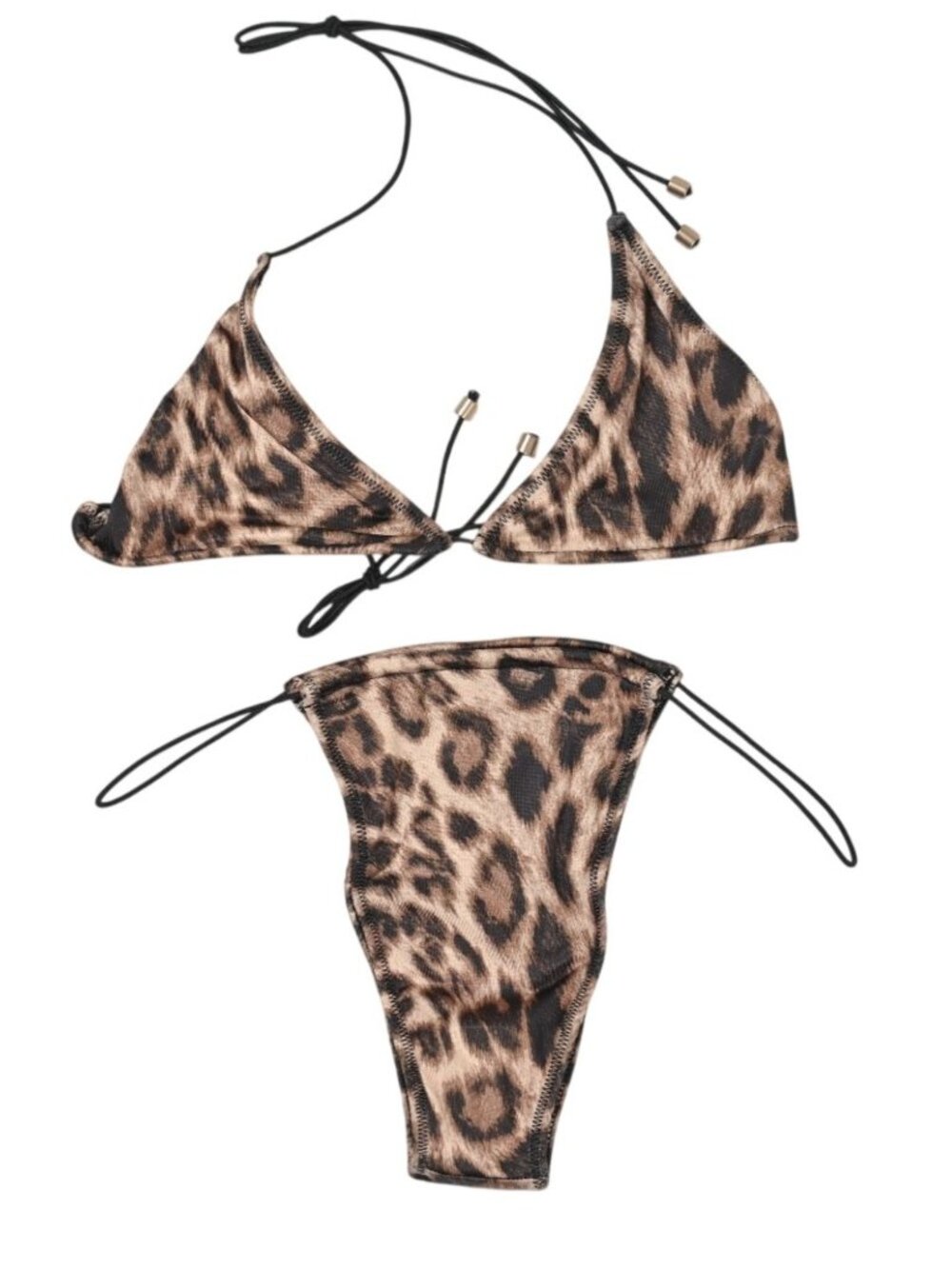 Melissa Simone Miya Micro Bikini Top & Cali Bikini Bottom in Leopard